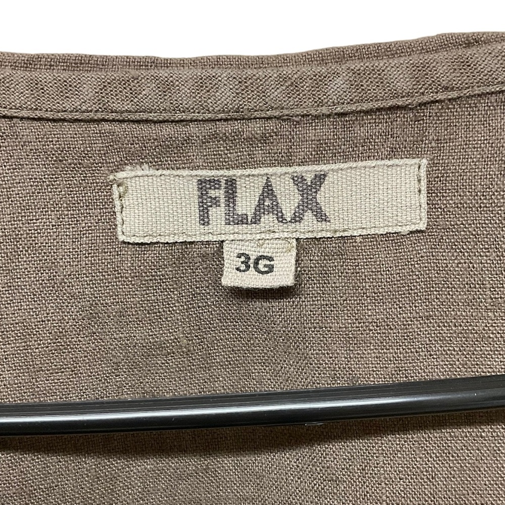 FLAX Lagenlook Linen Oversized Button Up Short Sleeve Blouse Plus 3X 3G - Picture 5 of 7